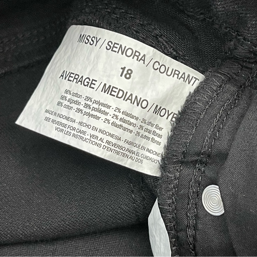 Gloria Vanderbilt Curvy Slim Black Stretch Denim Jeans, ‘All-Around Slim | Sz 18 - Picture 8 of 14